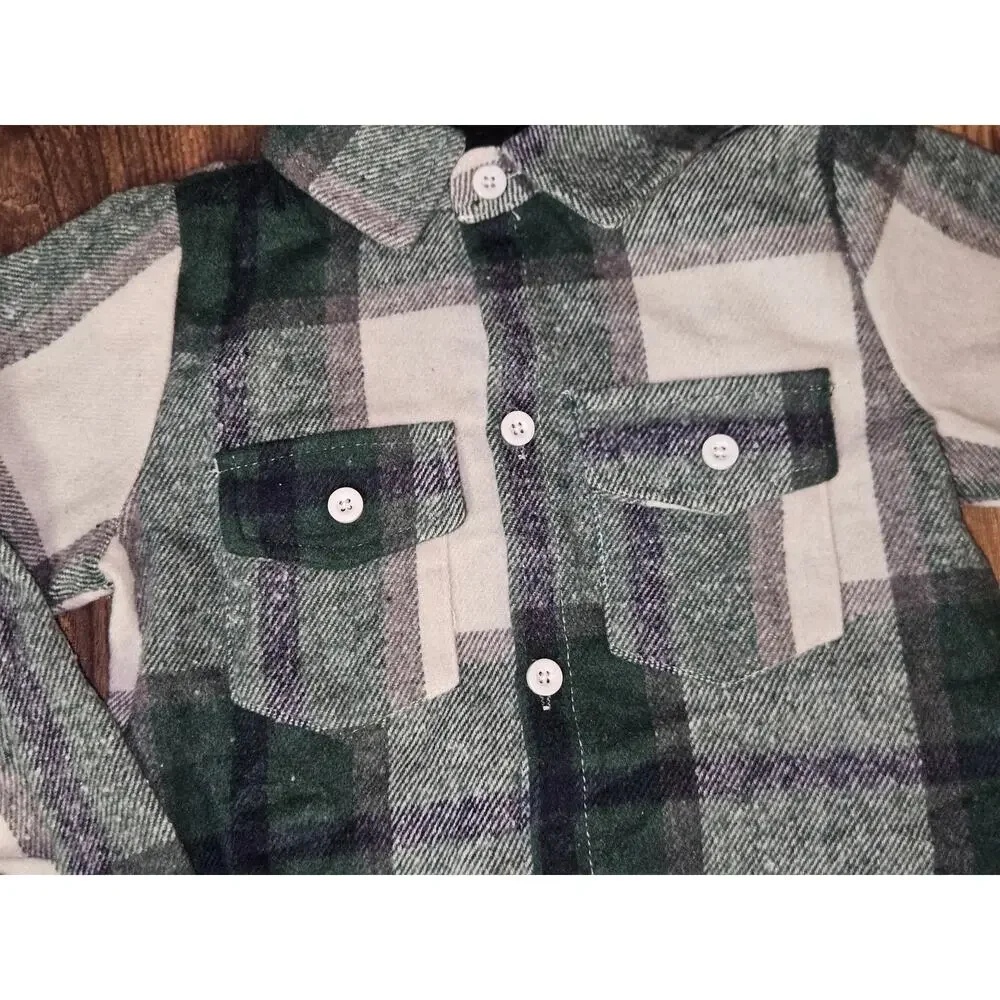 Toddler Green Plaid Flannel Shacket Size 4/5 NWOT